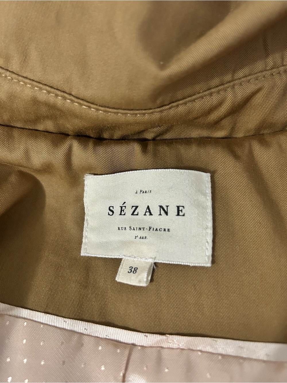 SEZANE Alfred Coat Hooded Button Up In Camel - Picture 6 of 13